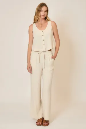 Drawstring Pants with Slip Pockets