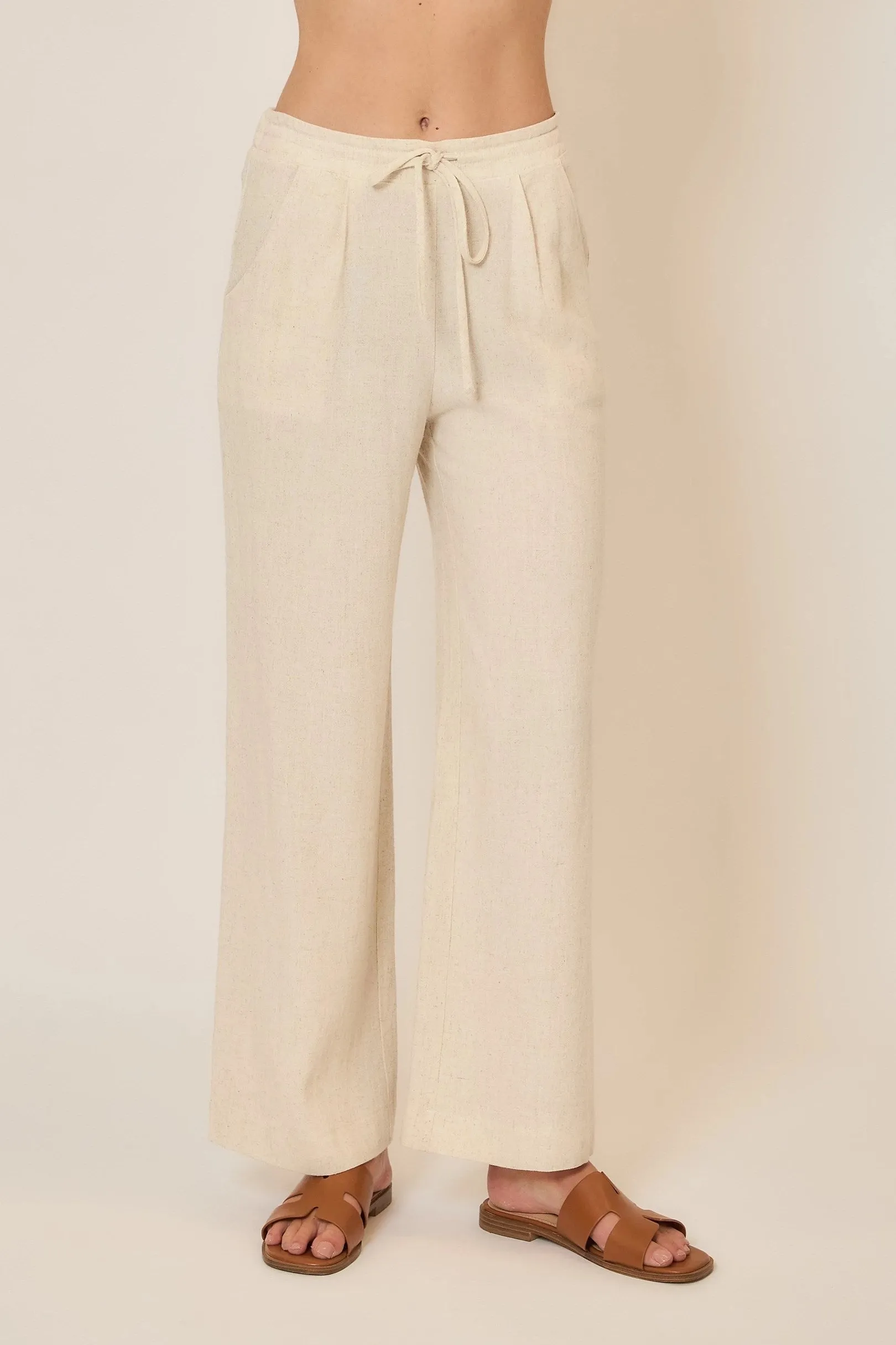 Drawstring Pants with Slip Pockets