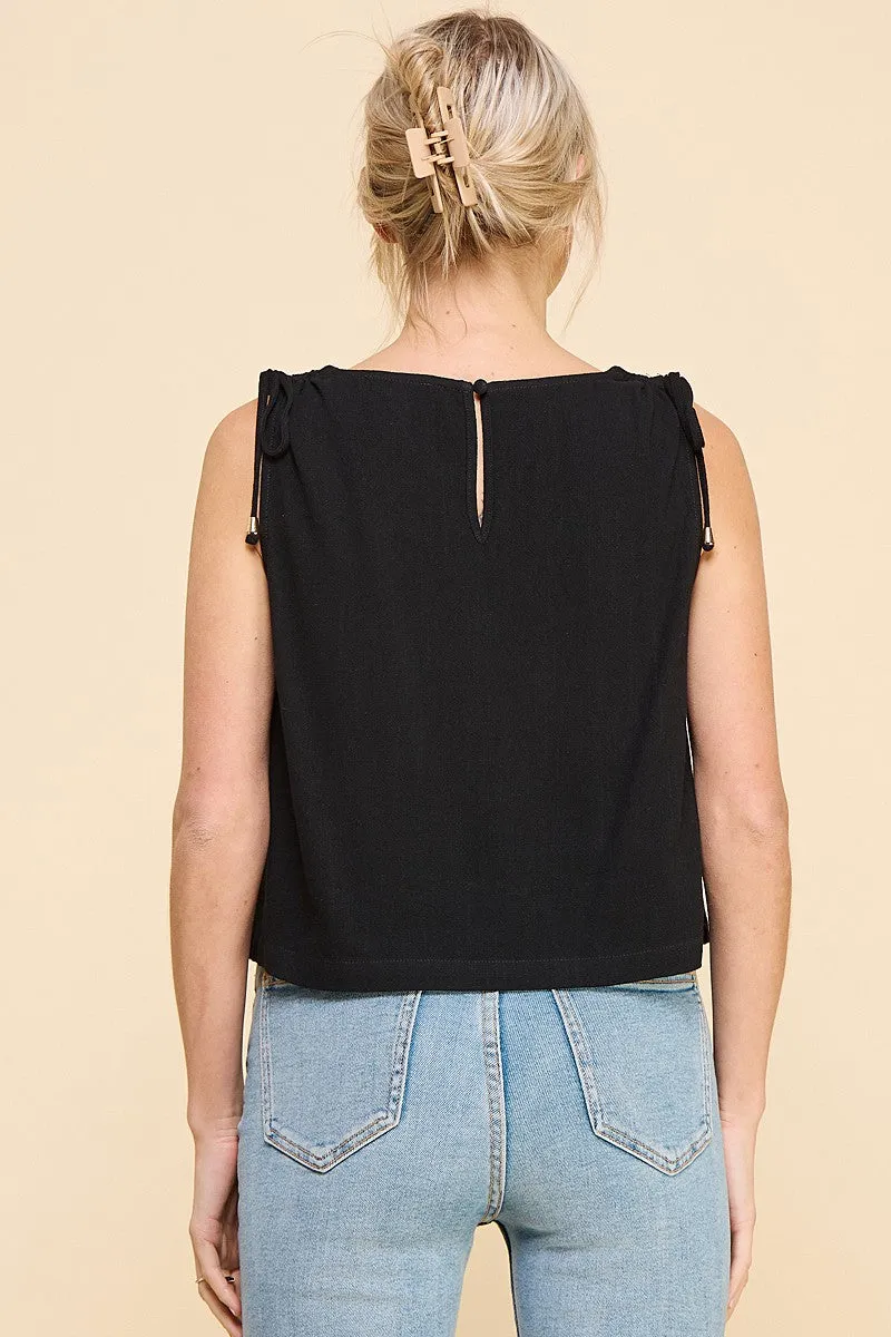 drawstring shoulder detail tank