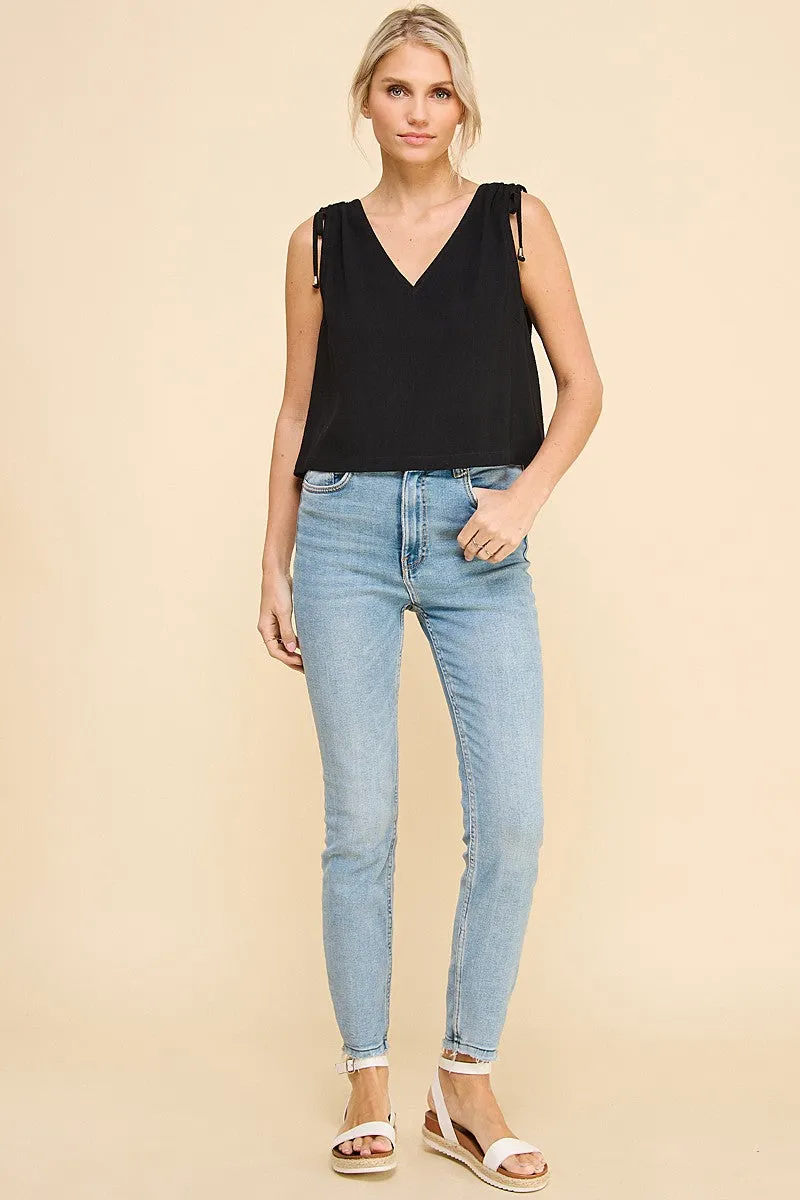 drawstring shoulder detail tank