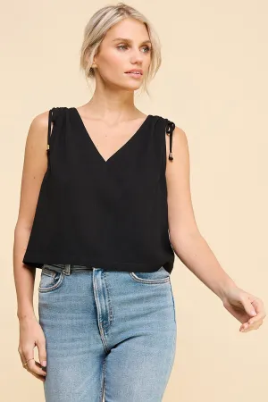 drawstring shoulder detail tank