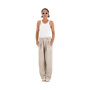Ed Unlined Linen Cashmere Knit Drawstring Trousers Grey