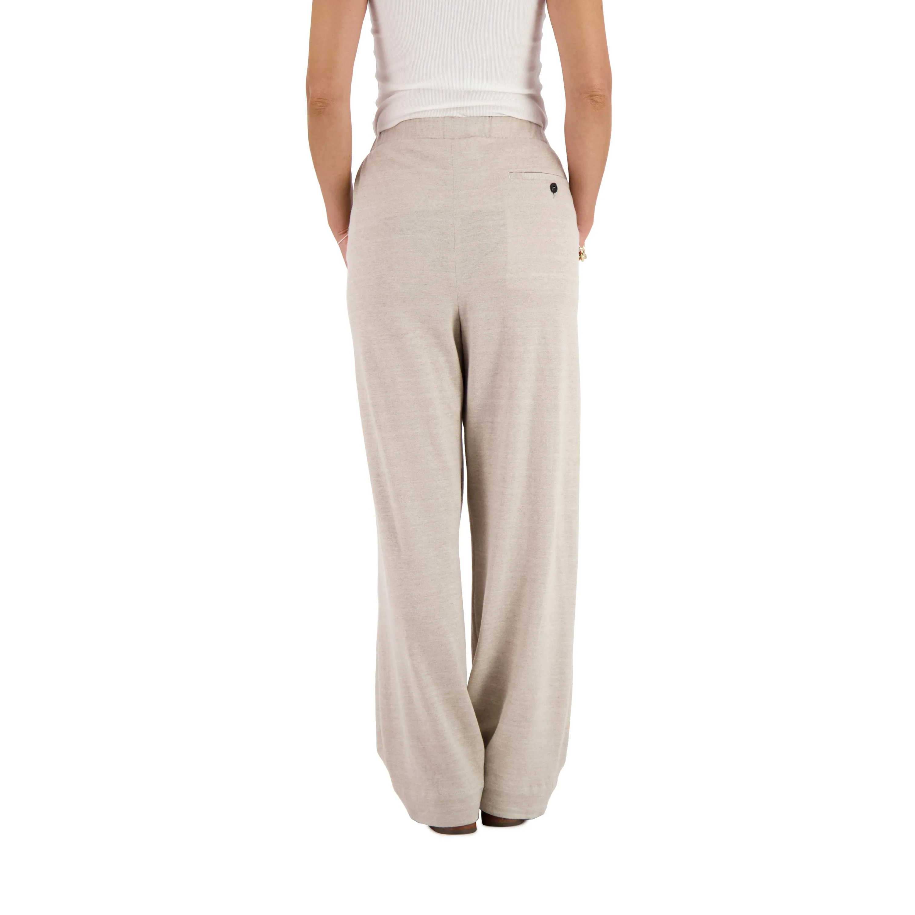 Ed Unlined Linen Cashmere Knit Drawstring Trousers Grey