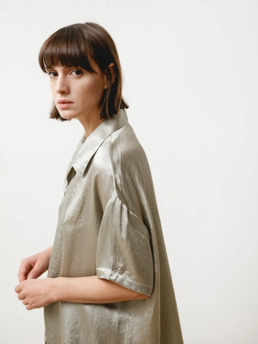 edition shirt - crushed slinky silver