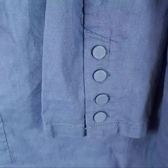 Eileen Fisher Blue Bonnet Organic Linen Blazer Jacket Size Large