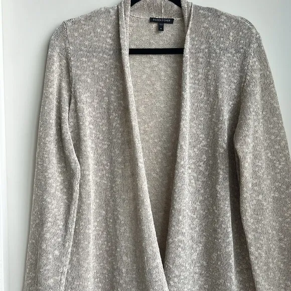 Eileen Fisher Open Front Linen blend Sweater