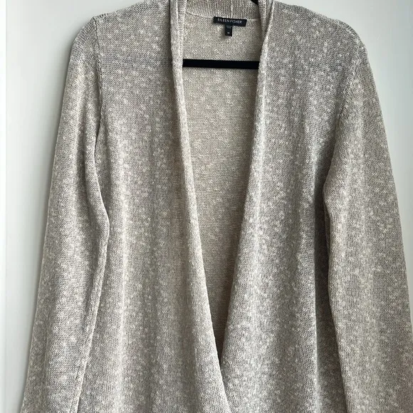 Eileen Fisher Open Front Linen blend Sweater