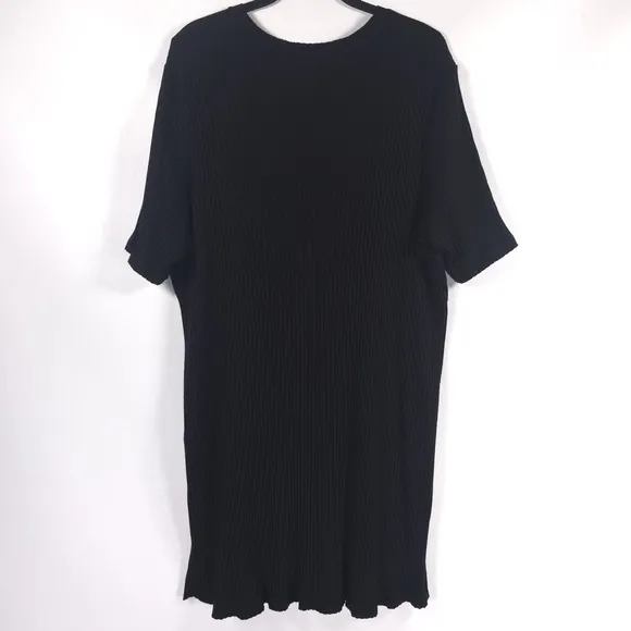 EILEEN FISHER USA🇺🇸MADE TENCEL Rib Knit Bateau Nk Short S. Top Tunic Dress XL
