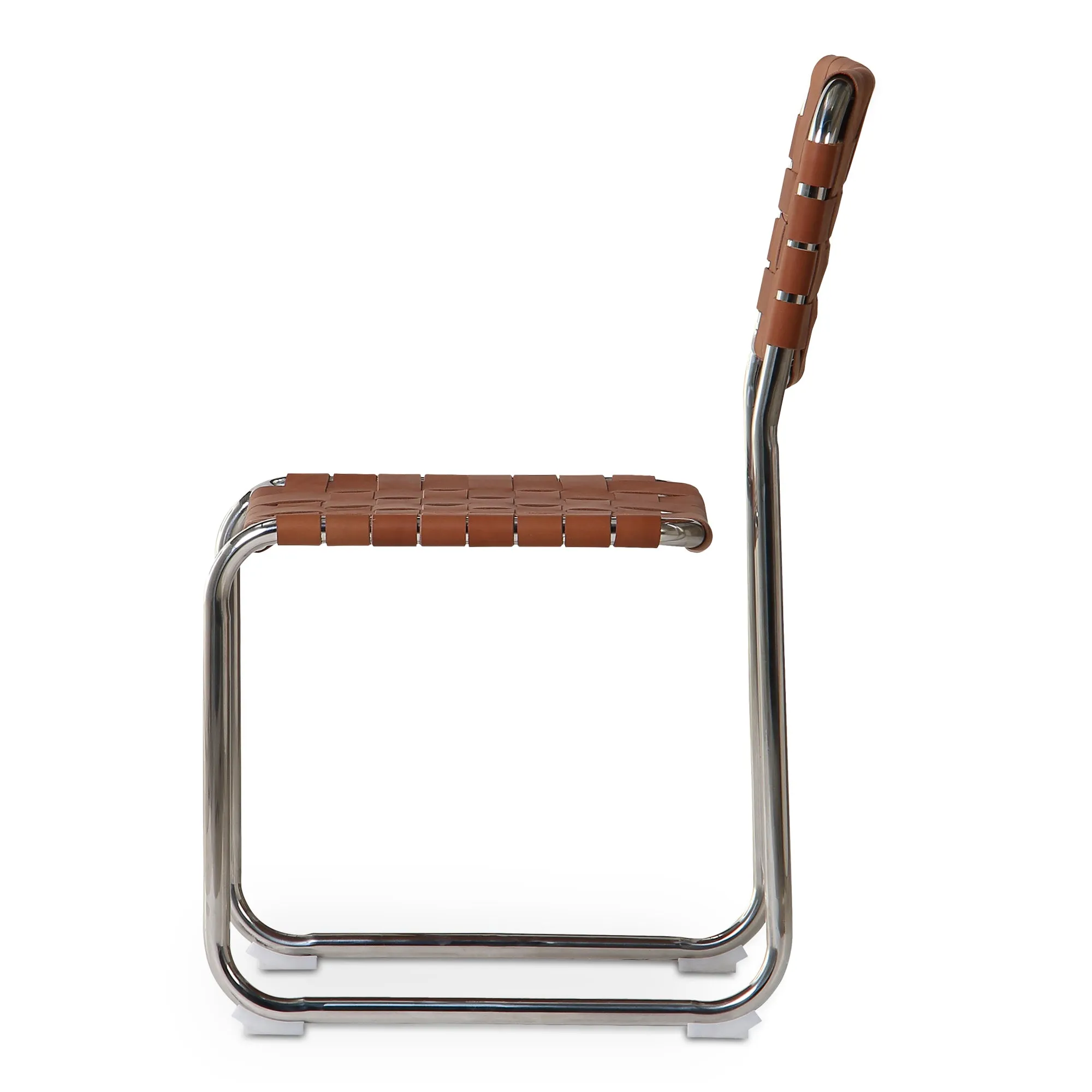 Elevate Dining Duo: Handwoven Leather & Steel Chairs