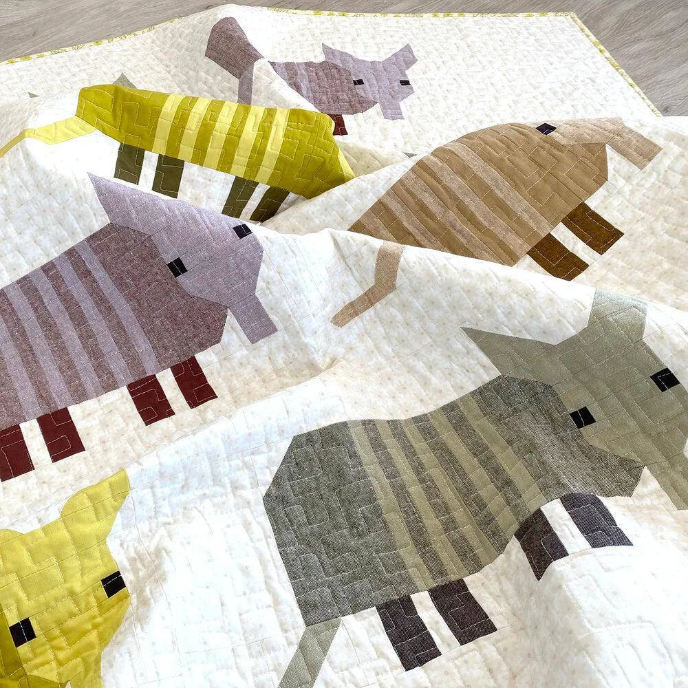 Elizabeth Hartman - Armadillos - Small & Large Quilt & Pillow Pattern