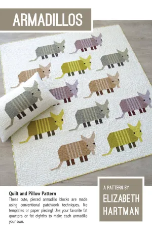 Elizabeth Hartman - Armadillos - Small & Large Quilt & Pillow Pattern