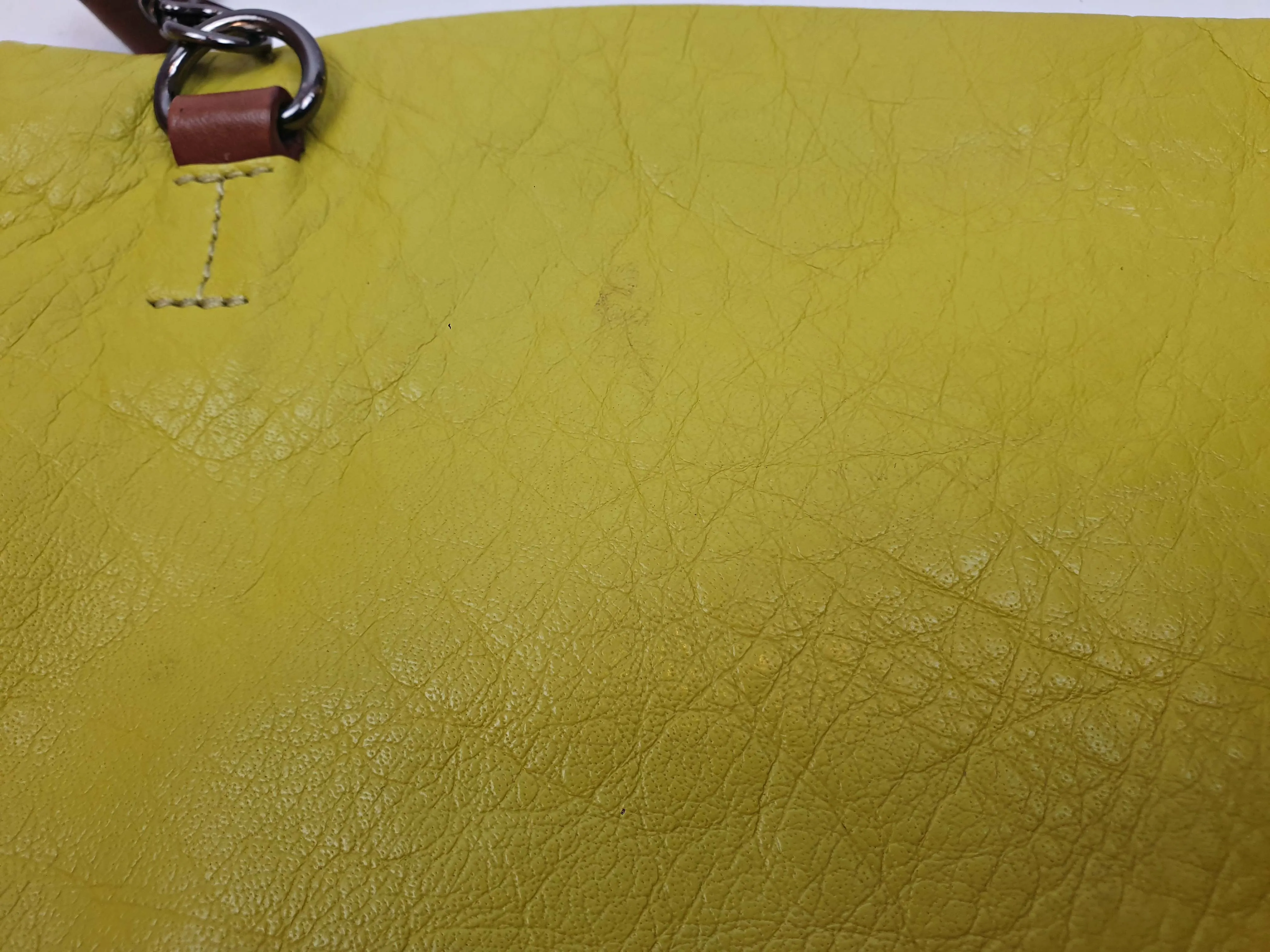 Elk green and brown leather bag