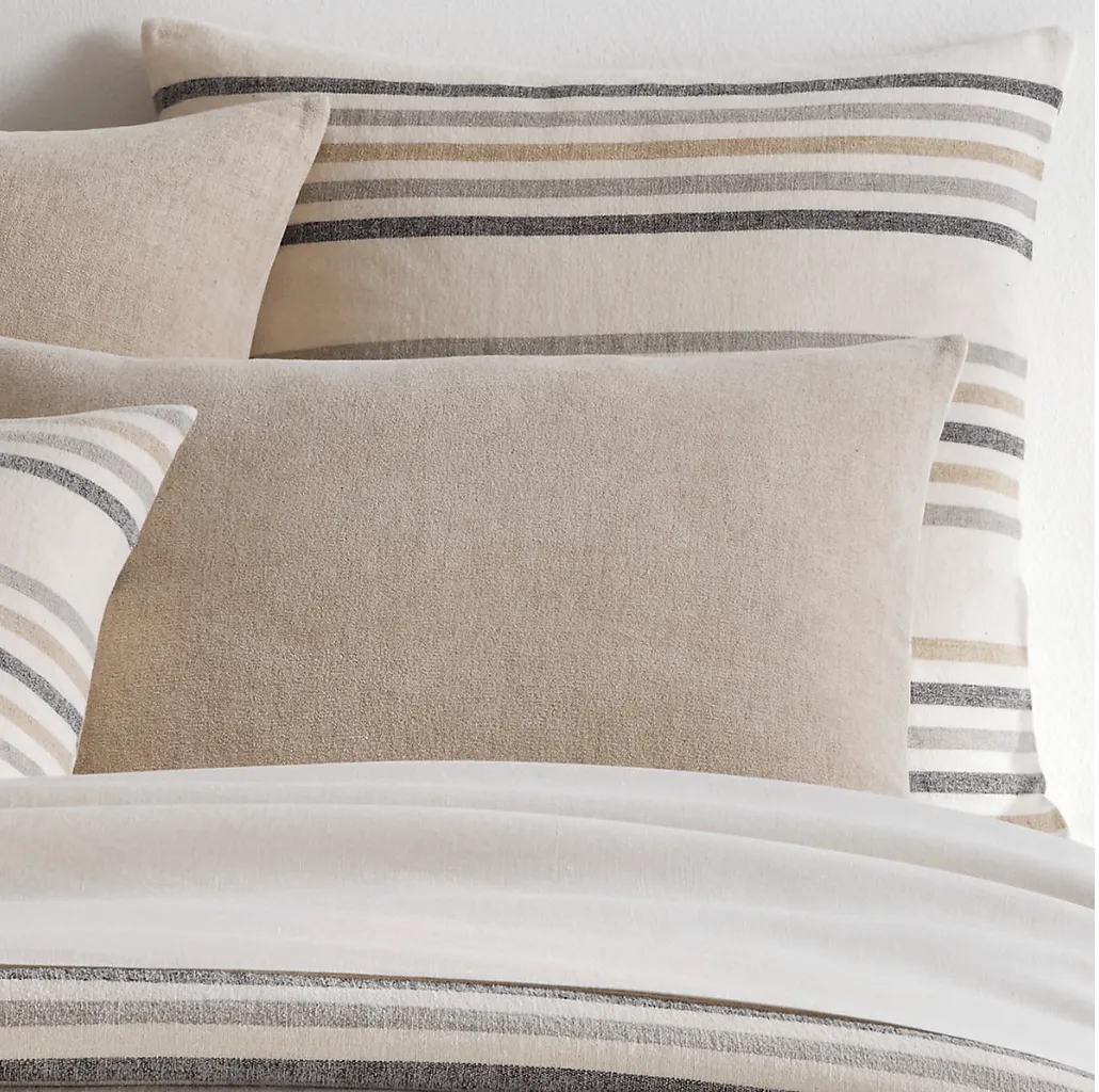 Ellison Stripe Linen Chenille Ivory Sham