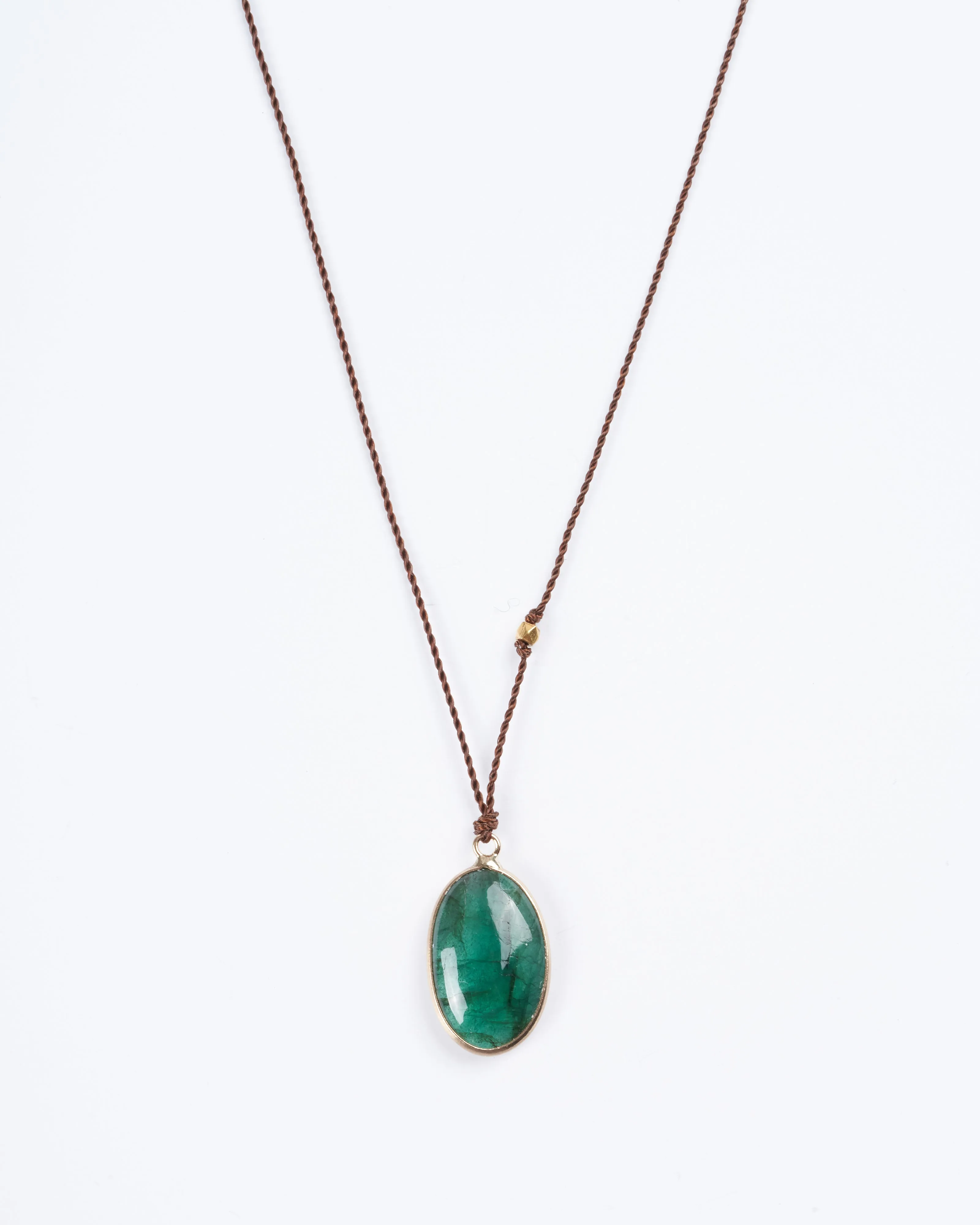 emerald cabochon - gold