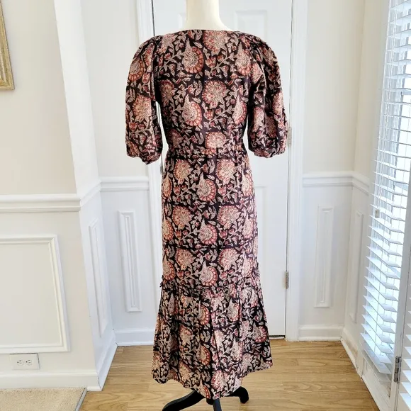 Emerson Fry Lucy Midi‎ Spring Dress Thalia Print Organic Cotton