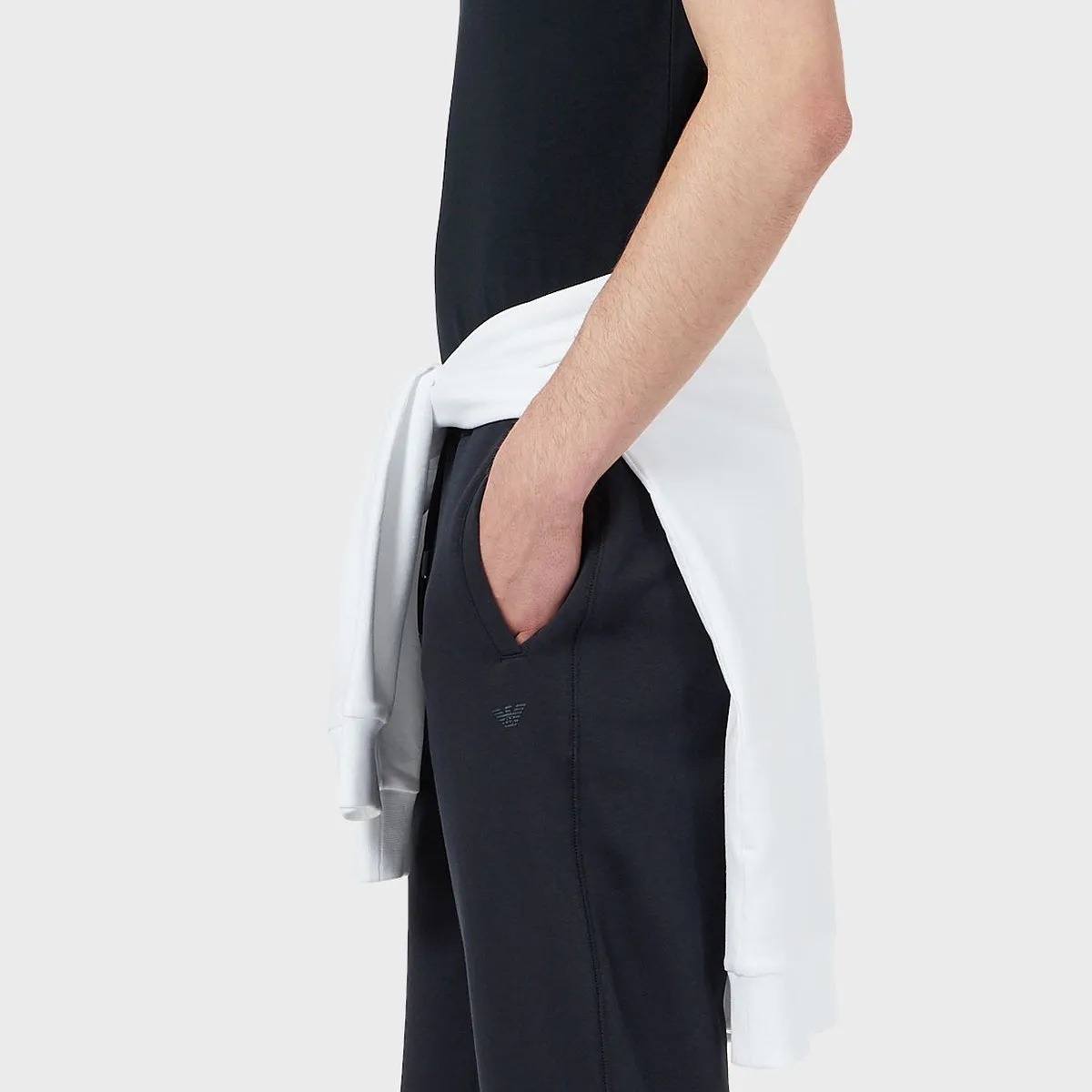 Emporio Armani - Fleece Drawstring Joggers in Navy