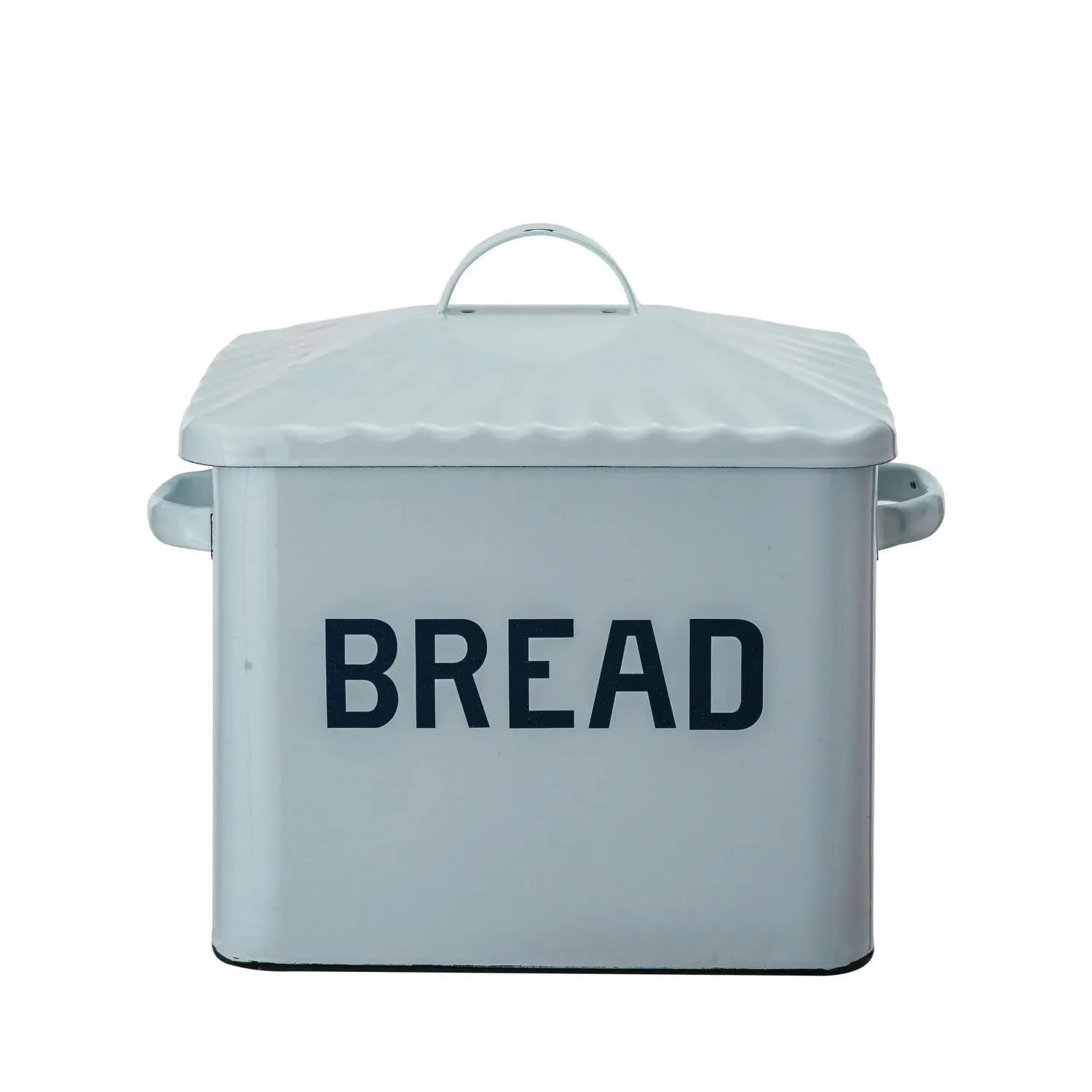 Enameled Metal Box w/ Lid & Handles "Bread"