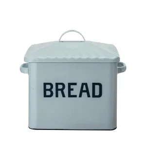 Enameled Metal Box w/ Lid & Handles "Bread"