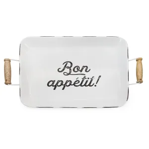 Enamelware Bon Appetit Tray (White)