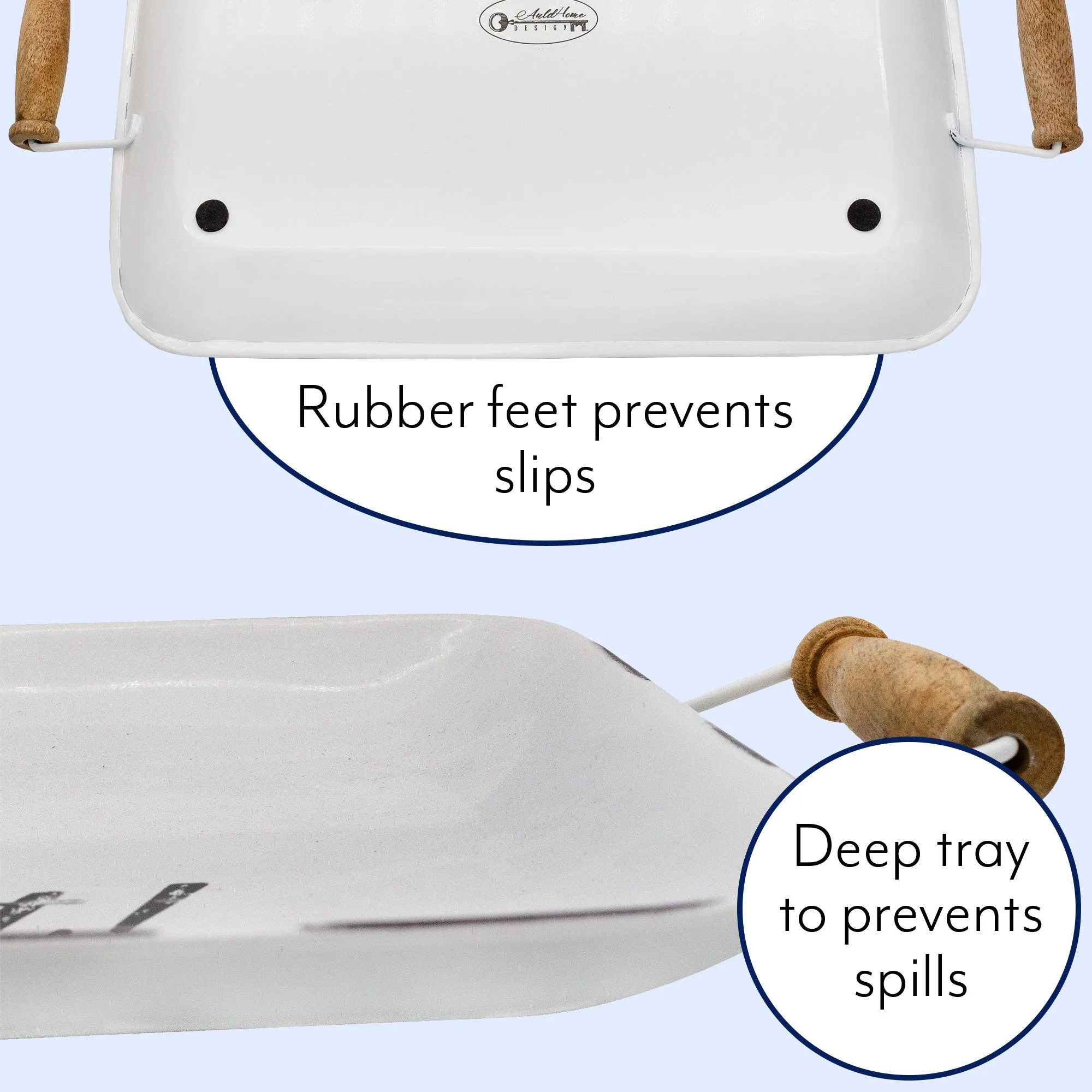 Enamelware Bon Appetit Tray (White)
