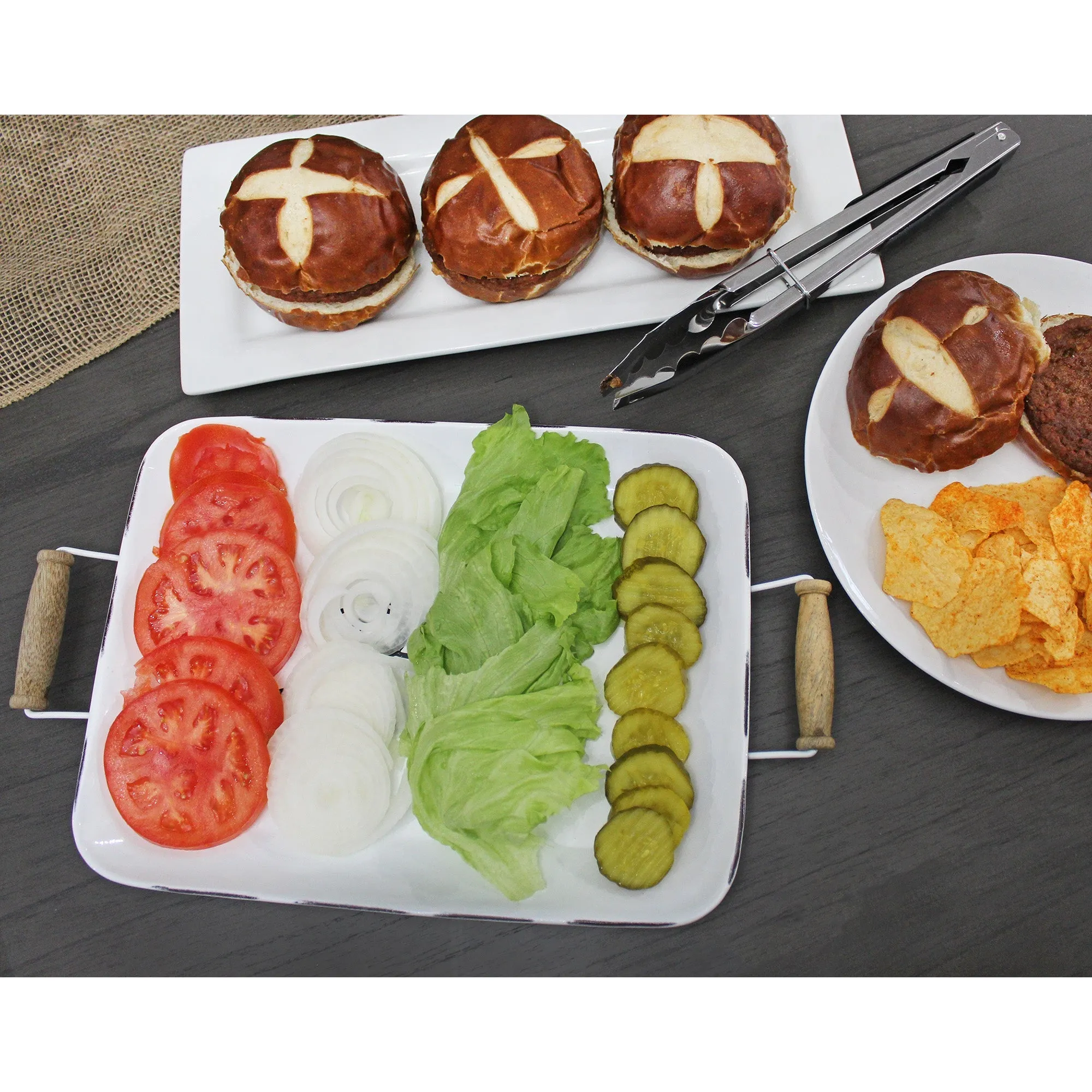 Enamelware Bon Appetit Tray (White)