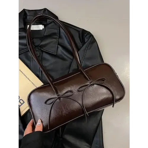 Exquisite Yeppi Leather Bow Trim Shoulder Bag