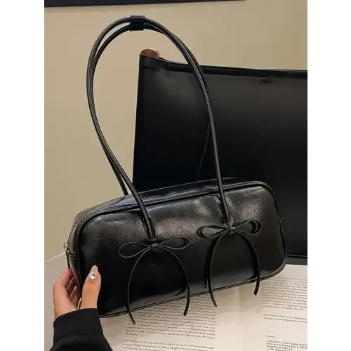 Exquisite Yeppi Leather Bow Trim Shoulder Bag