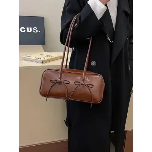 Exquisite Yeppi Leather Bow Trim Shoulder Bag