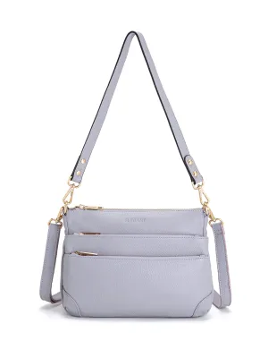 FAITH LEATHER CROSS BODY BAG- E1-0749-CORNFLOWER
