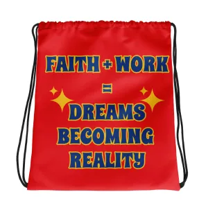 Faith   Work Drawstring bag