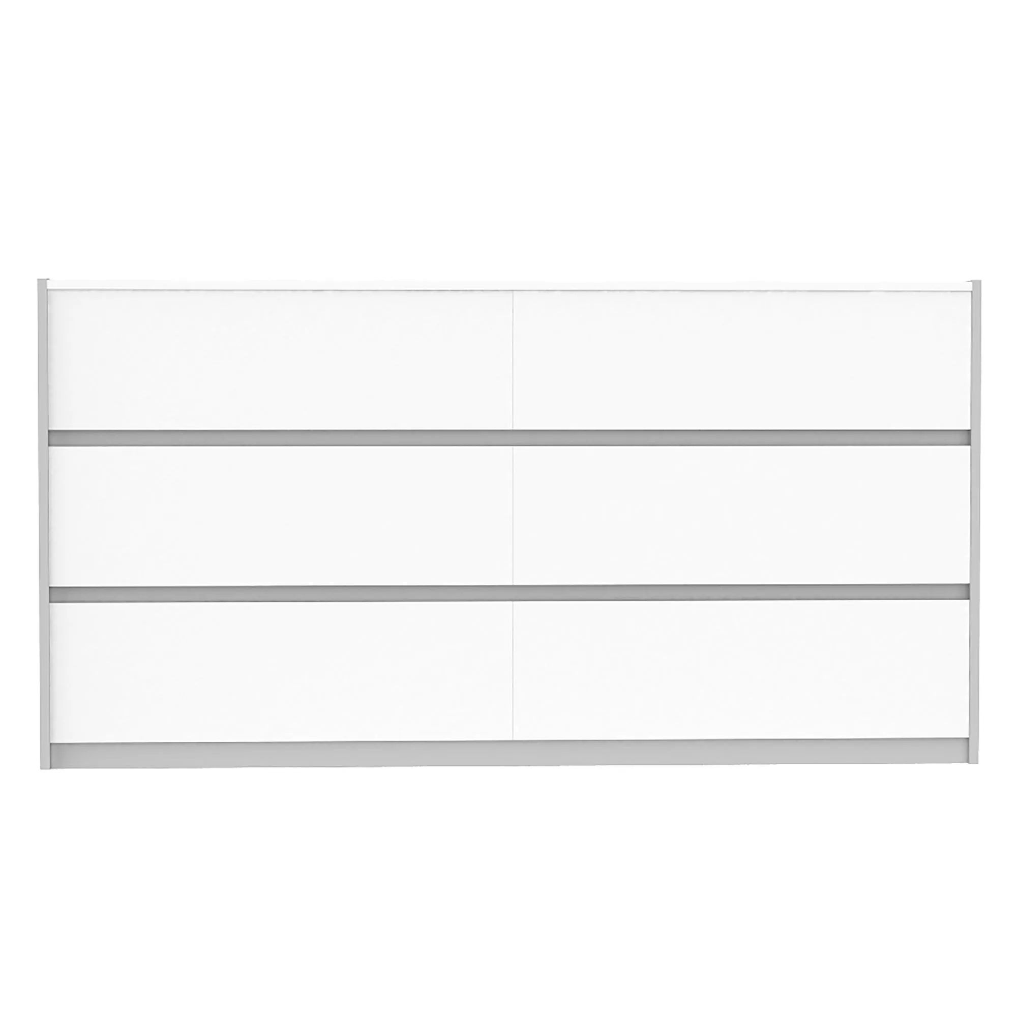 Farona 6 drawer double dresser for bedroom decoration, grey & white