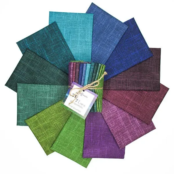 Fat Quarters - Hoffman - 24/7 Linen - Jewel - 12 FQs