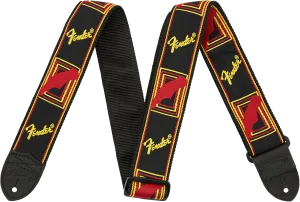 FENDER Tracolla 2" Monogrammed Strap Black/Yellow/Red