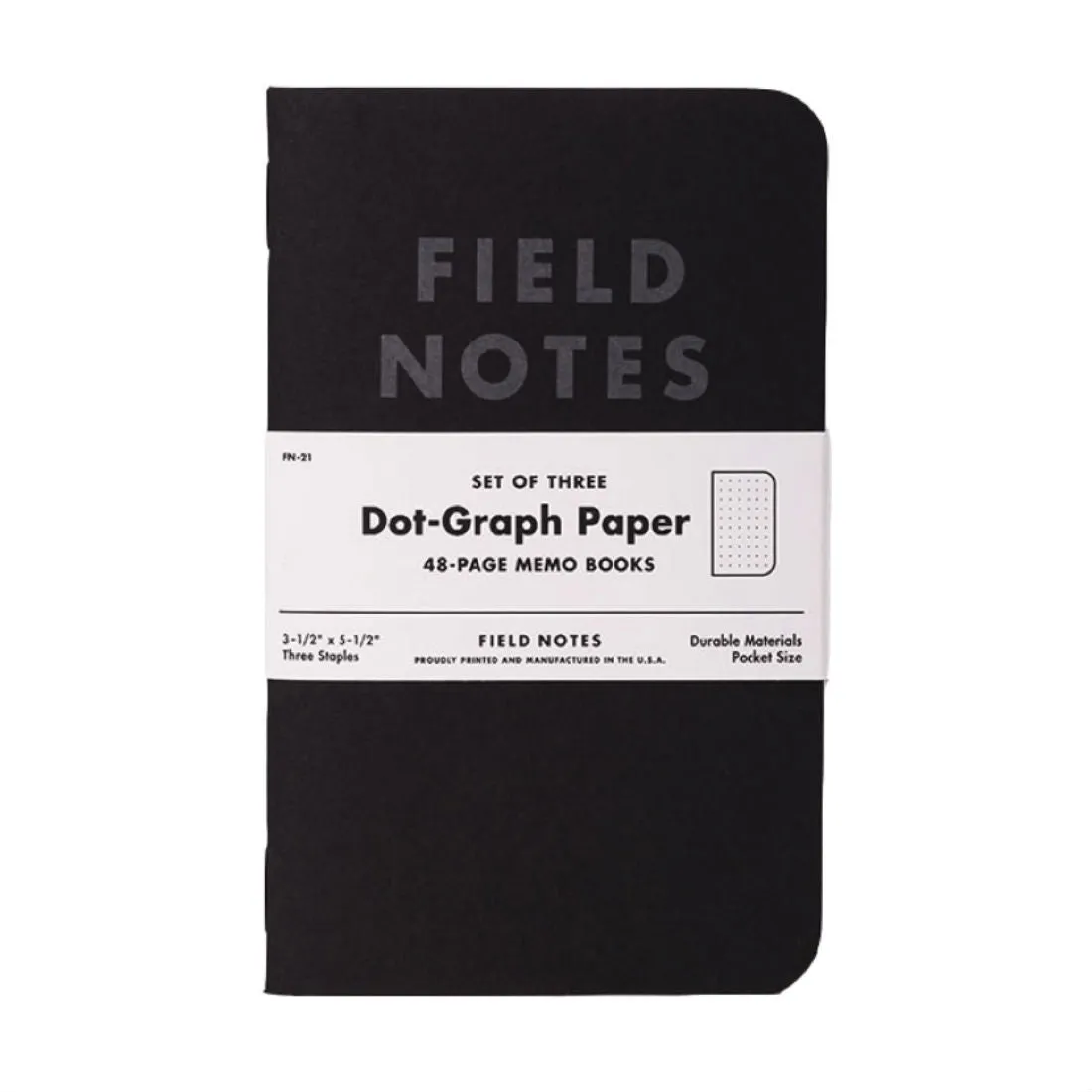Field Notes Pitch Black Graph 3-Pack