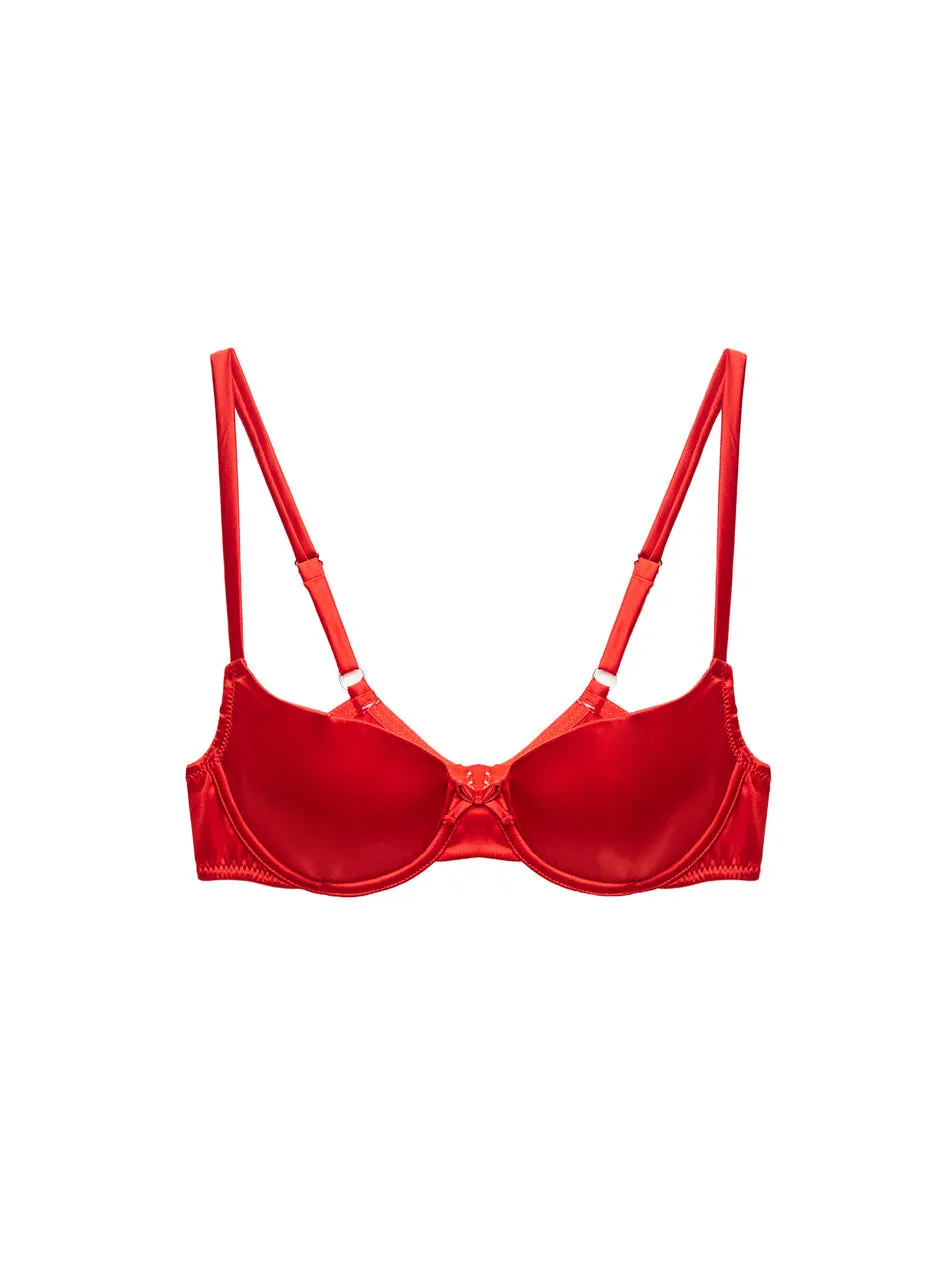 Fleur du Mal: Seamless Silk Satin Bra - 34A, 36D