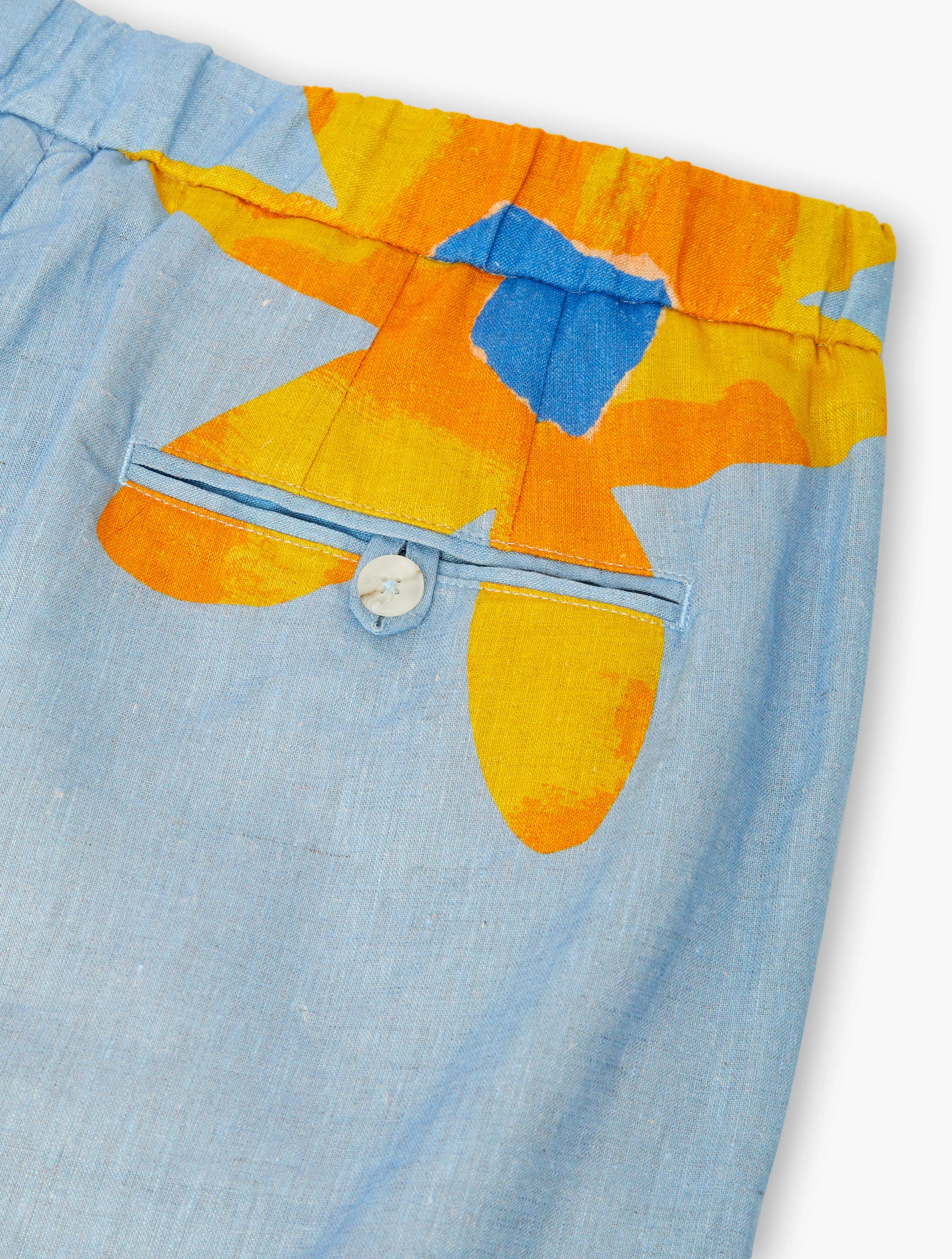 FLORAL FELIPE LINEN SHORTS
