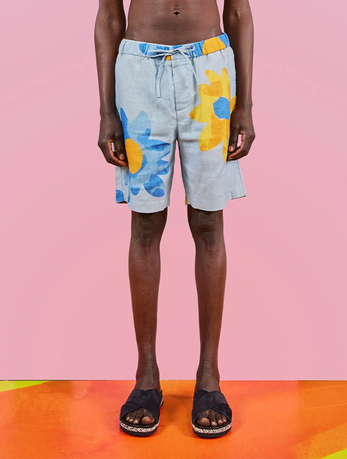 FLORAL FELIPE LINEN SHORTS
