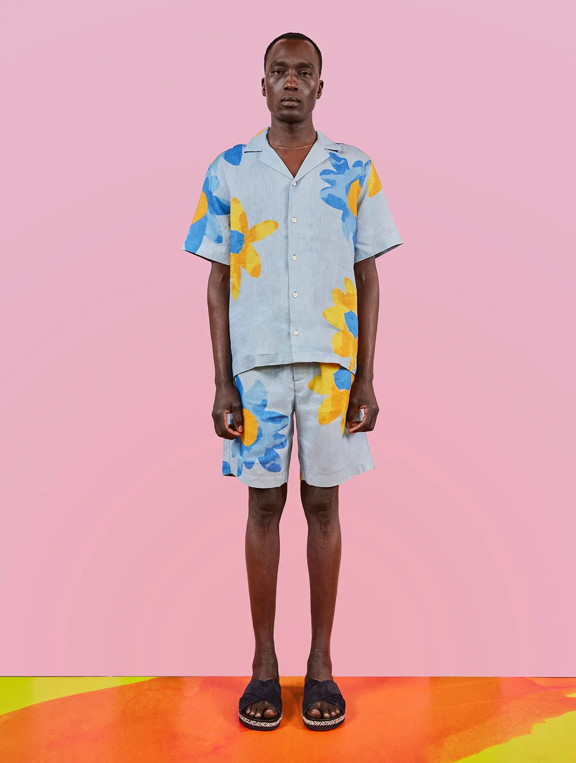 FLORAL FELIPE LINEN SHORTS