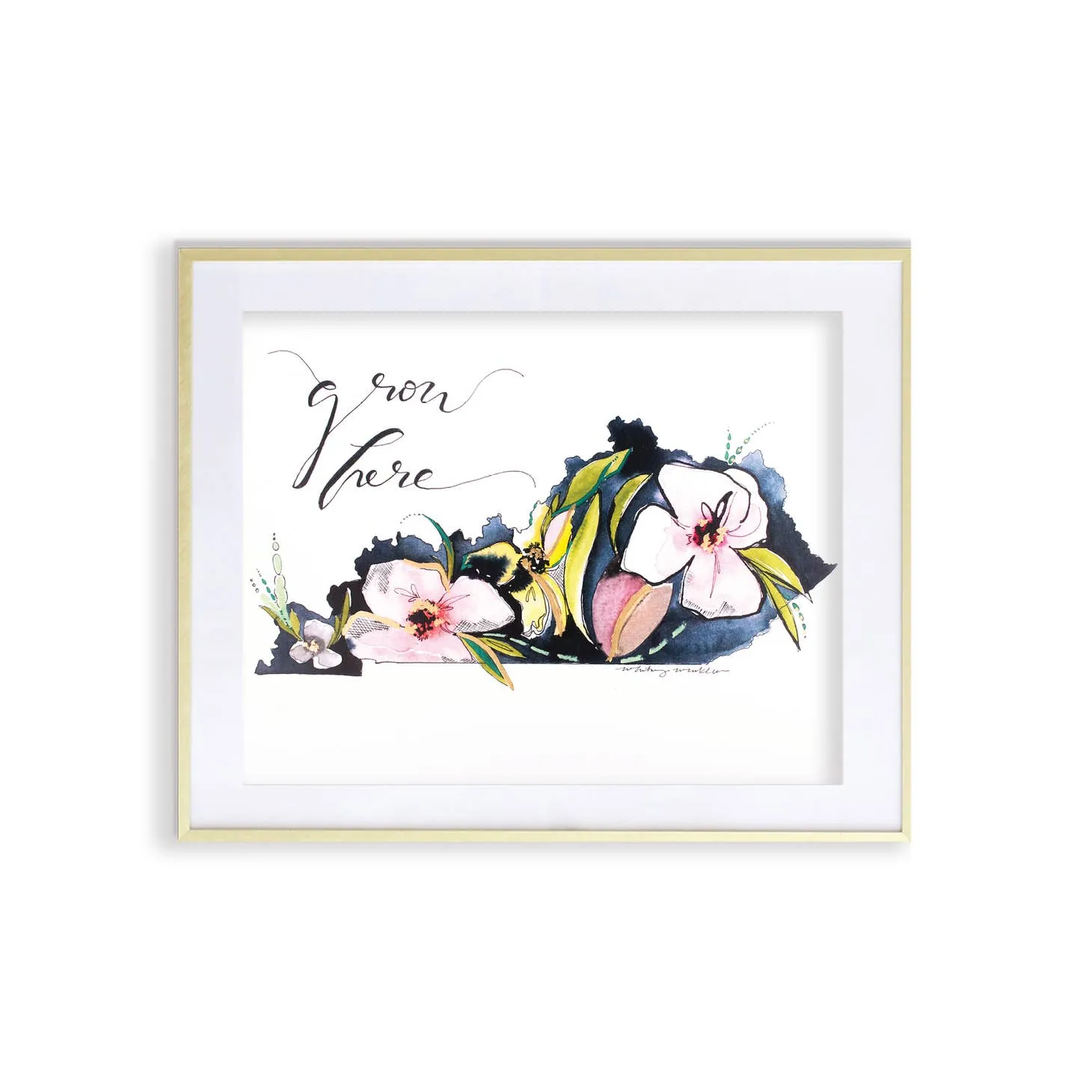Floral State Watercolor by Local Artist, multiple styles