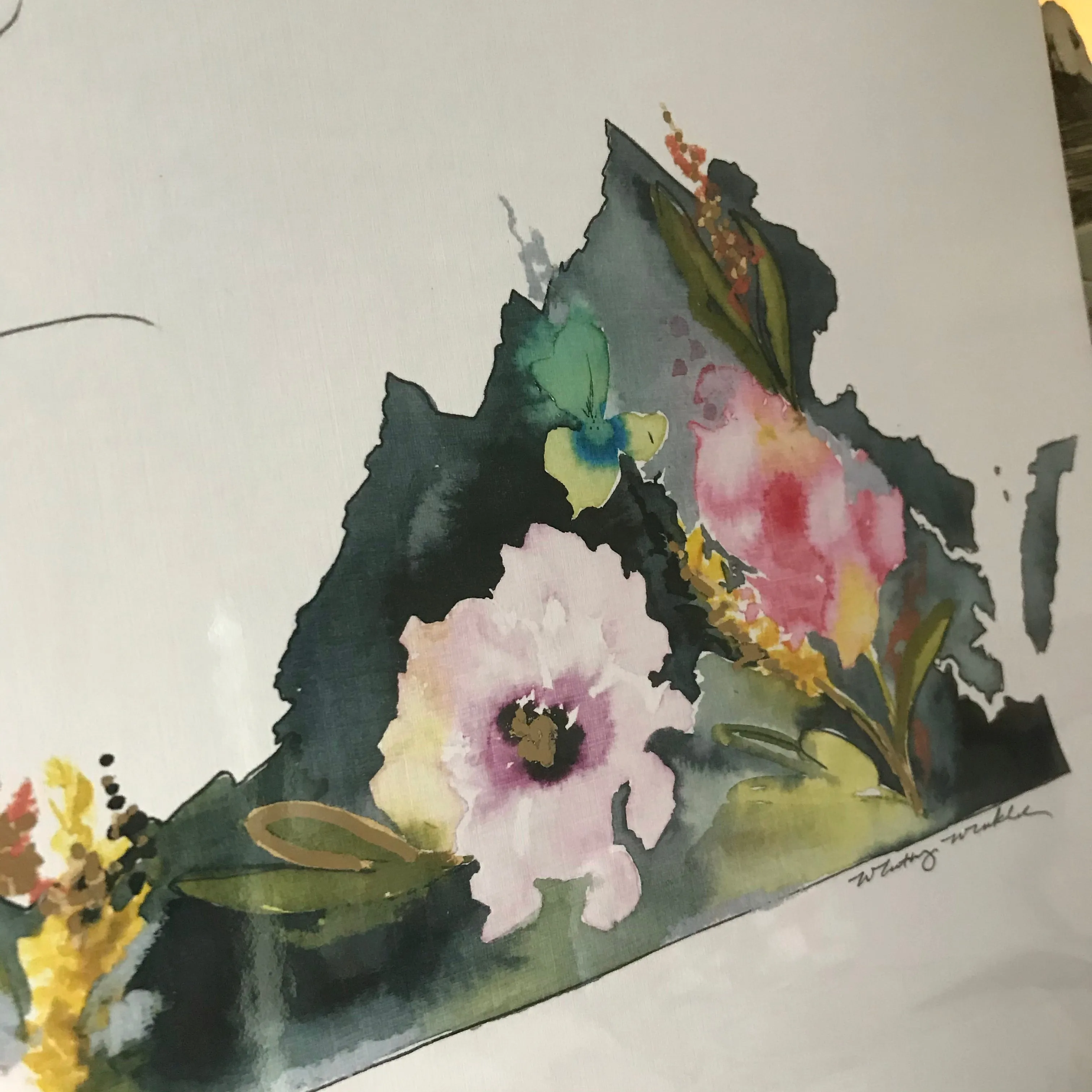 Floral State Watercolor by Local Artist, multiple styles