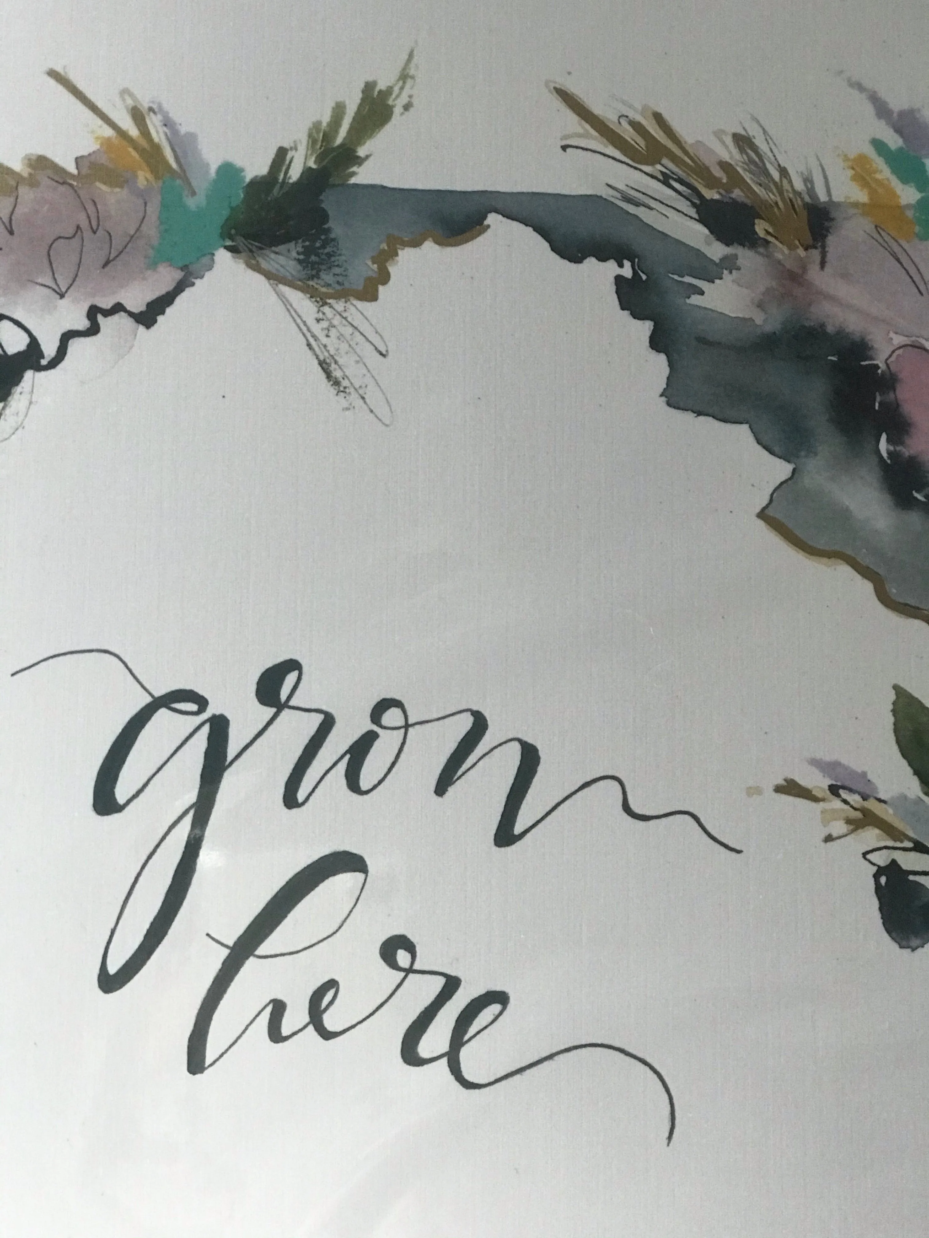 Floral State Watercolor by Local Artist, multiple styles