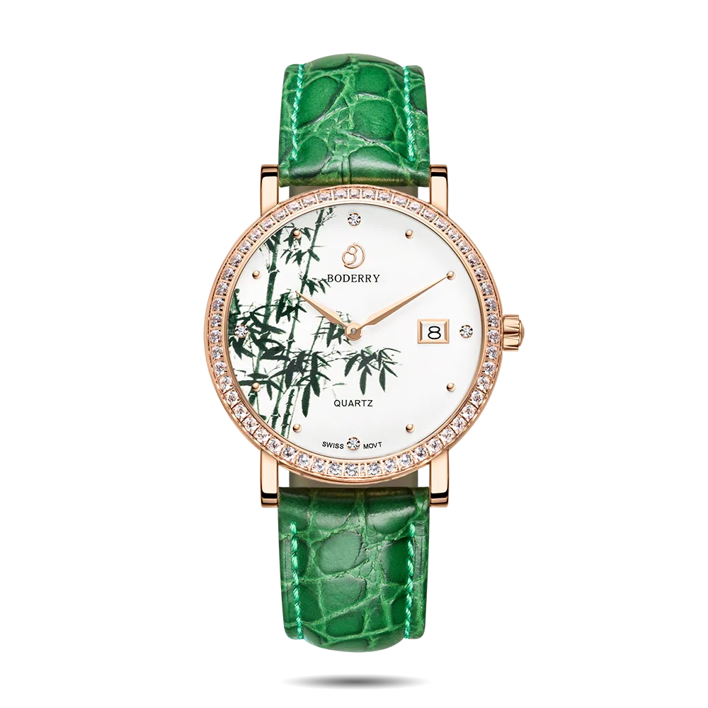 FLOWER - Swiss Quartz Movement Watch| Rose Gold & Bamboo