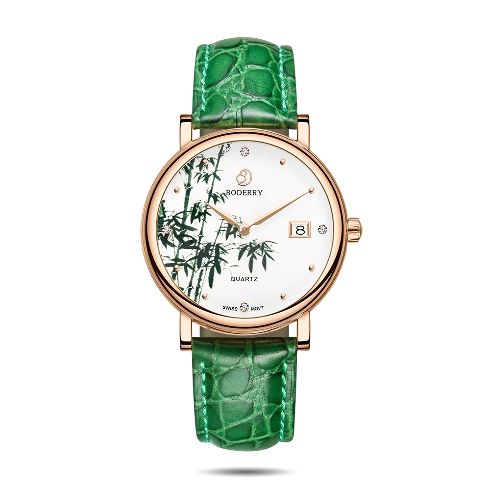 FLOWER - Swiss Quartz Movement Watch| Rose Gold & Bamboo