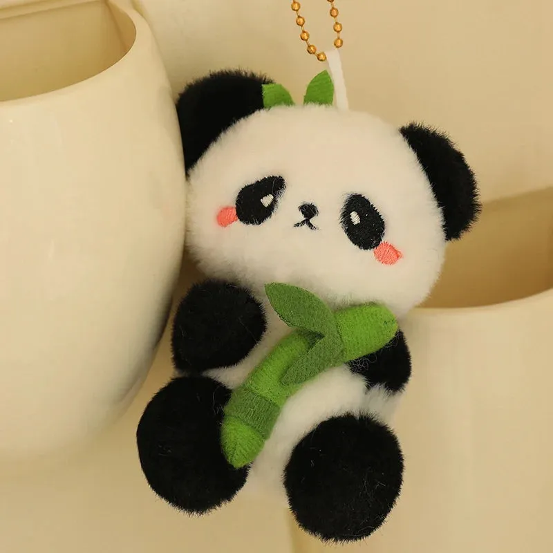 Fluffy Bamboo Panda Plushie 🐼✨ Cute 10cm Pendant for Bags & Birthdays! 🎉🌟