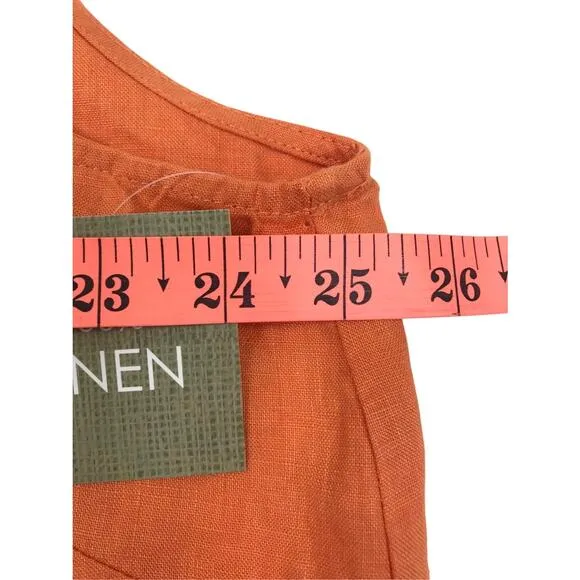 FORCYNTHIA Linen Asym Shirt Dress-Tunic Women Sz1X Orange Cottoge Fairy Boho NWT