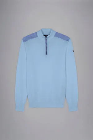 Fresco Cotton Sweater with Linen Details