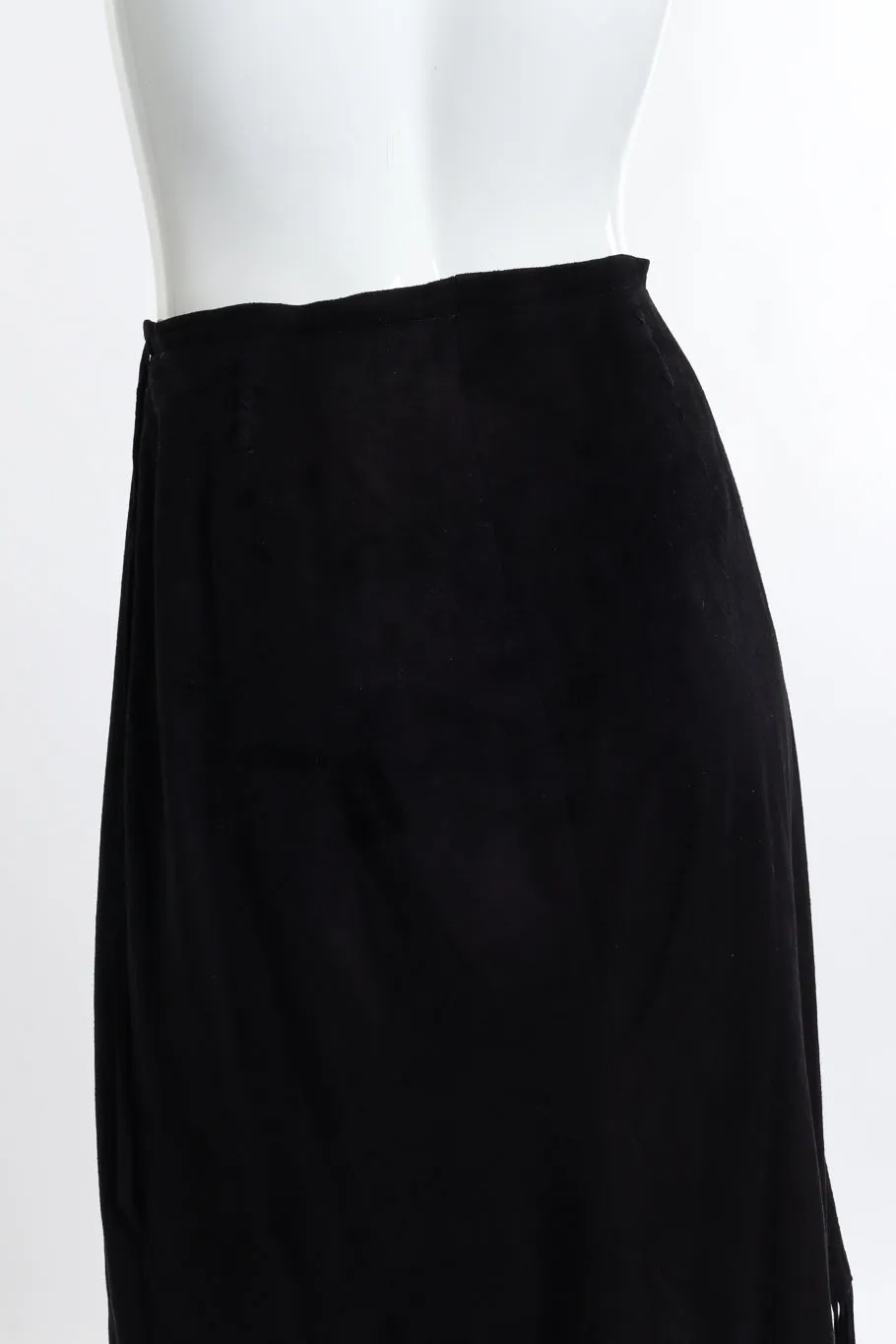 Fringe Wrap Suede Skirt