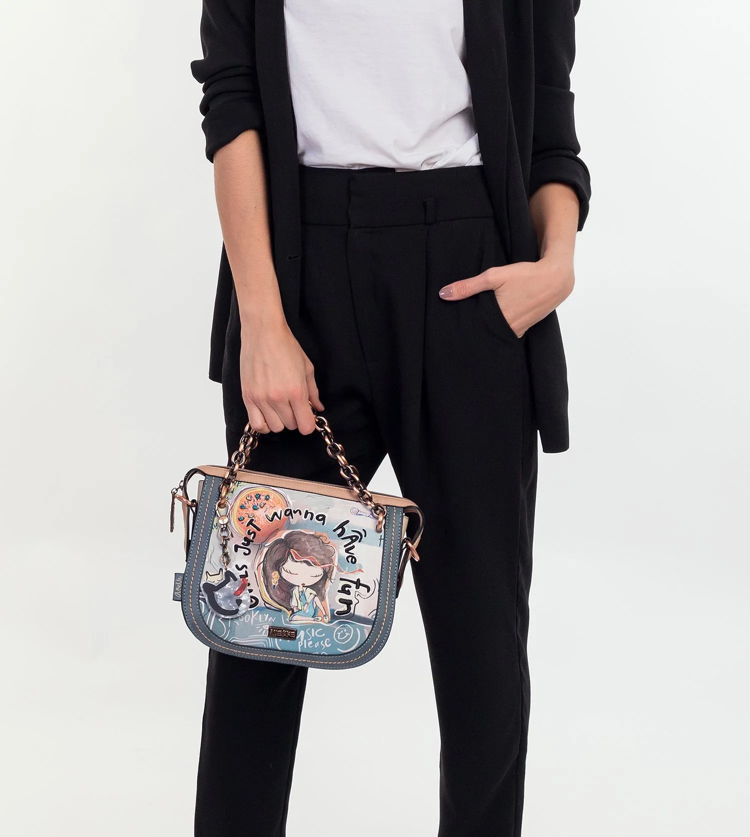 Fun & Music Shoulder bag with metal handle Fun & Music