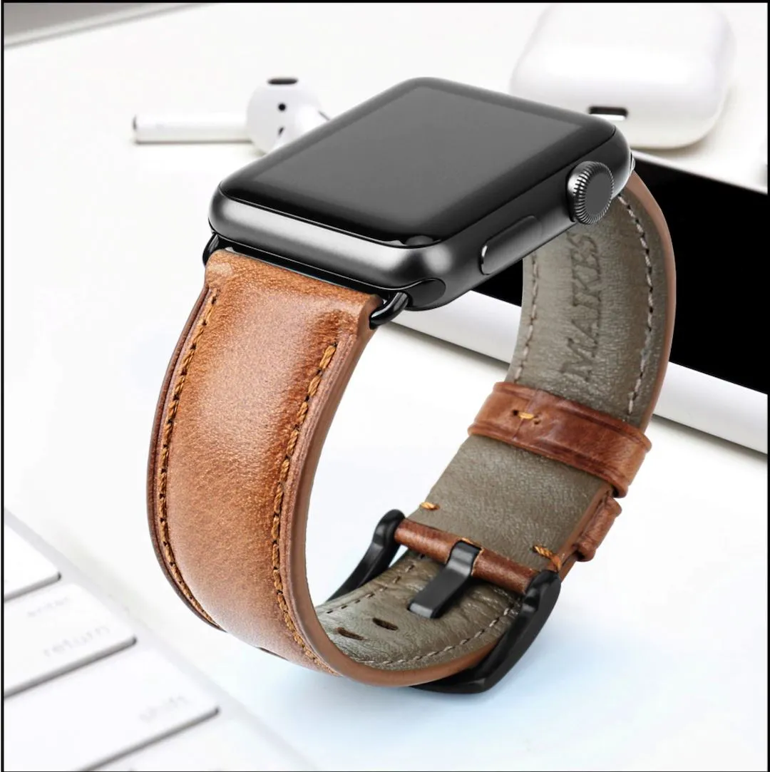 Furper APL088 Genuine Leather Straps For All Apple Watch Series