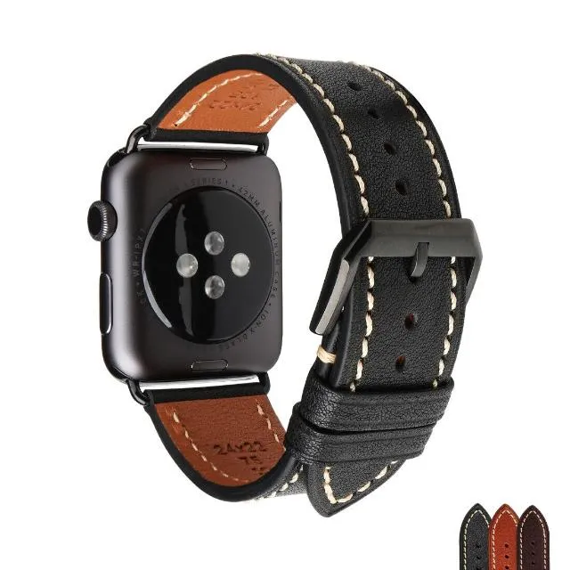 Furper APL4024 Premium Genuine Leather Apple Watch Straps Replacement For All Series